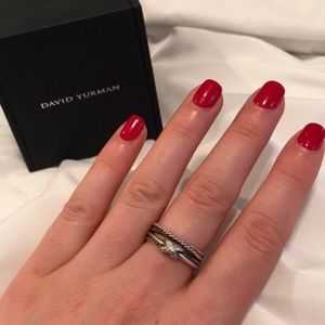 David Yurman X Crossover Ring with Diamonds